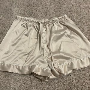 Generic silk like pajama shorts, brown,
Small
